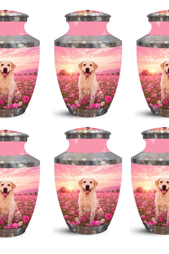 Personalized Golden Retriever Memorial Urn – Pink Keepsake Urns For Ashes