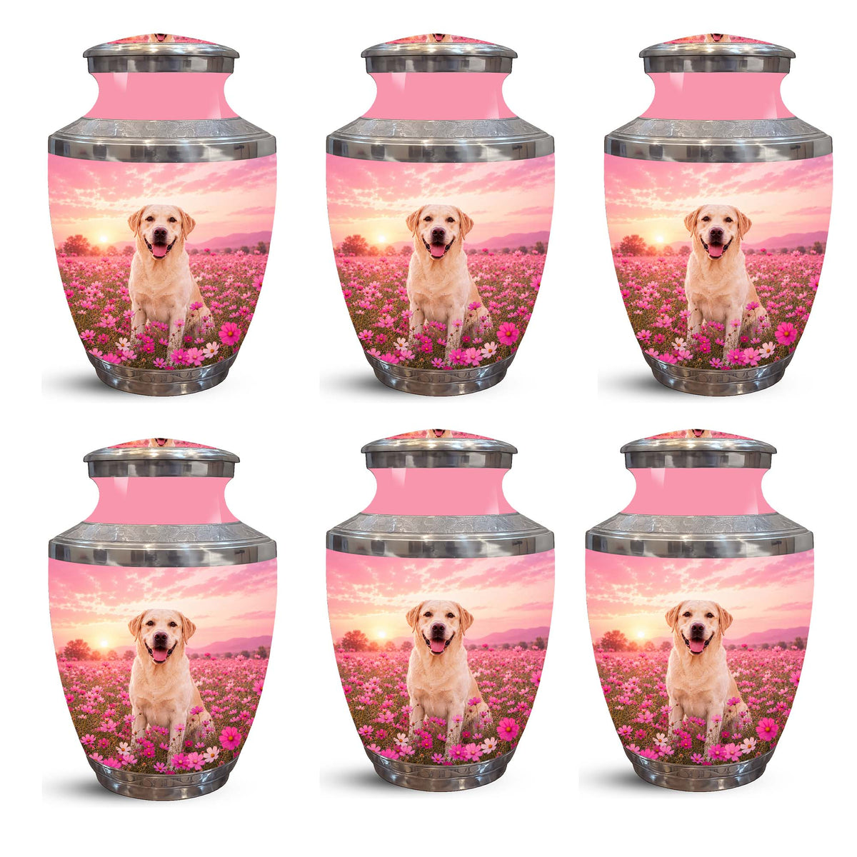 Personalized Golden Retriever Memorial Urn – Pink Keepsake Urns For Ashes