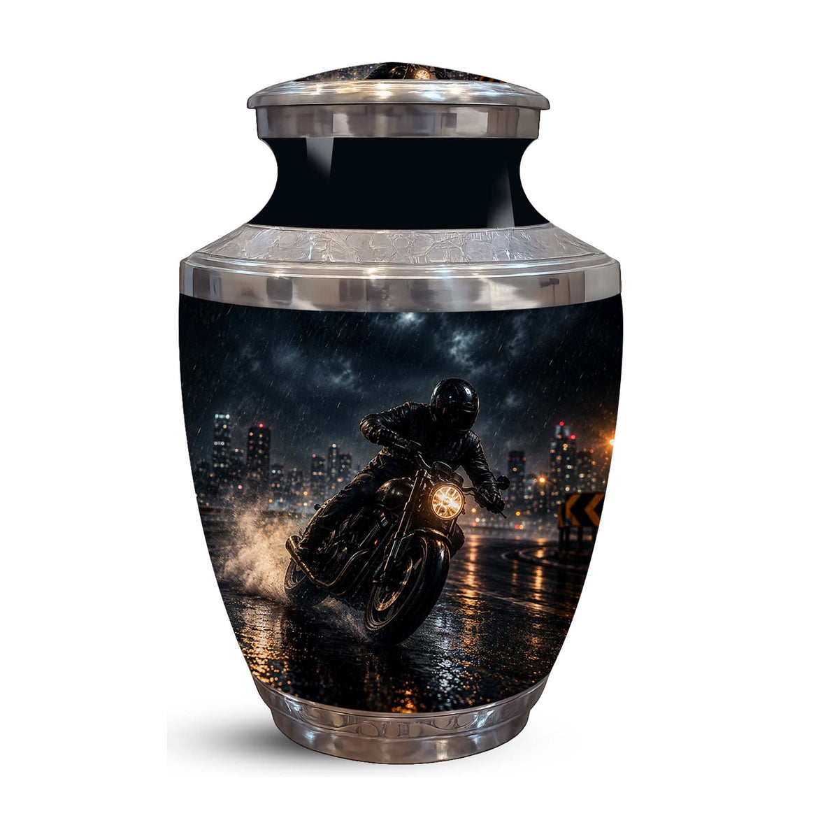 Personalized Biker Cremation Urn – Motorcycle Rider Memorial Tribute