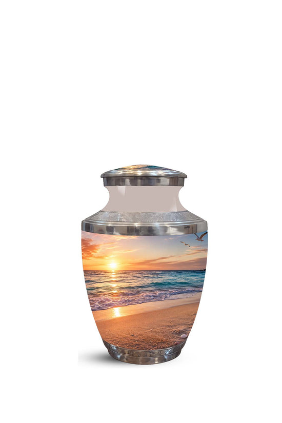 Sunset Beach Ocean Cremation Urn – Handcrafted Memorial Tribute For Ashes