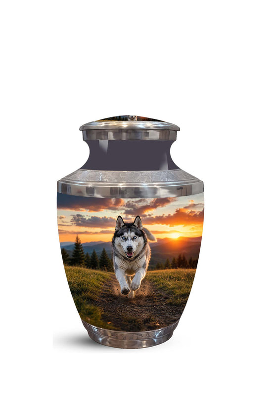 Siberian Husky Memorial Urn – Custom Aluminum Pet Cremation Ashes Urns