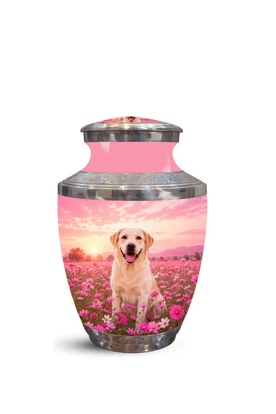 Personalized Golden Retriever Memorial Urn – Pink Keepsake Urns For Ashes