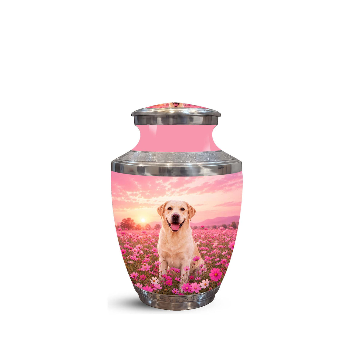 Personalized Golden Retriever Memorial Urn – Pink Keepsake Urns For Ashes