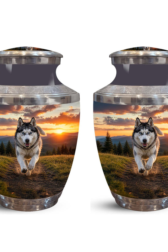 Siberian Husky Memorial Urn – Custom Aluminum Pet Cremation Ashes Urns