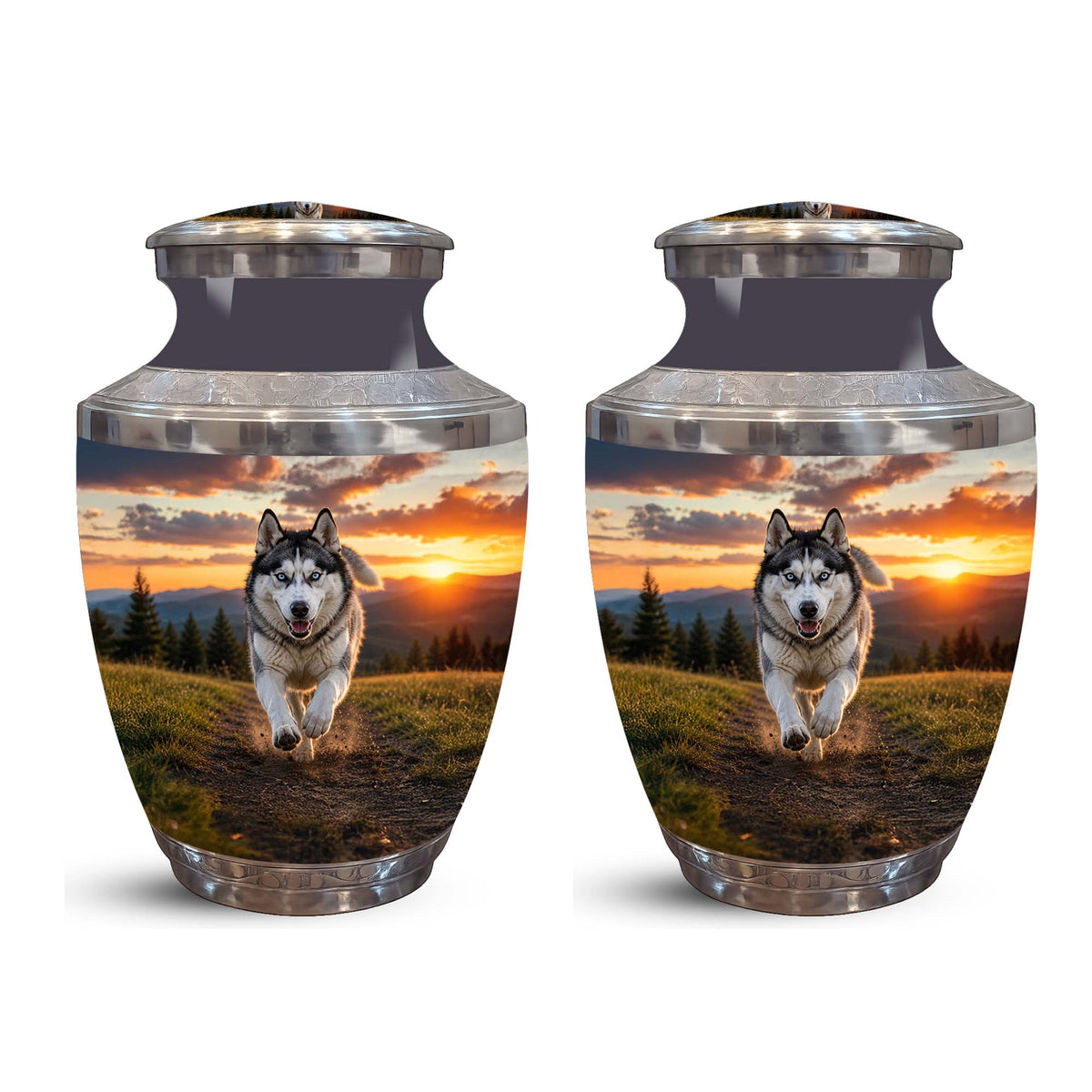 Siberian Husky Memorial Urn – Custom Aluminum Pet Cremation Ashes Urns