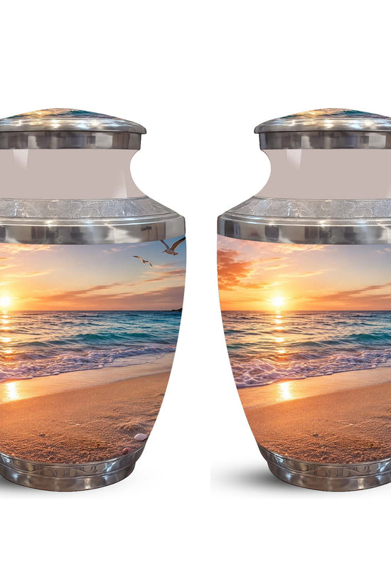 Sunset Beach Ocean Cremation Urn – Handcrafted Memorial Tribute For Ashes