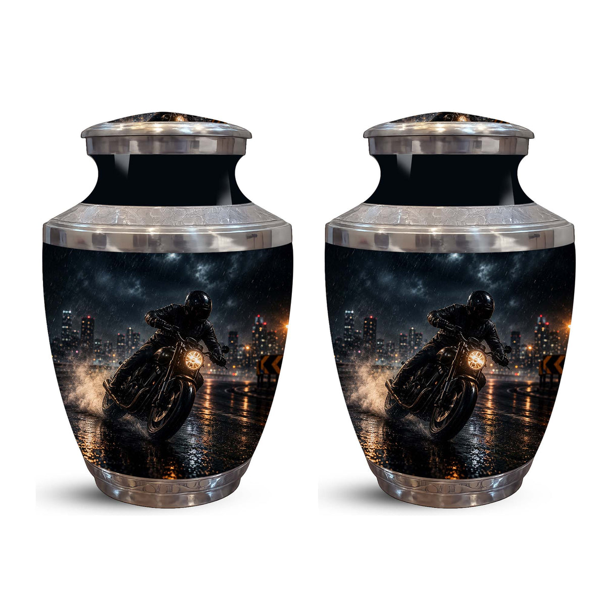 Personalized Biker Cremation Urn – Motorcycle Rider Memorial Tribute