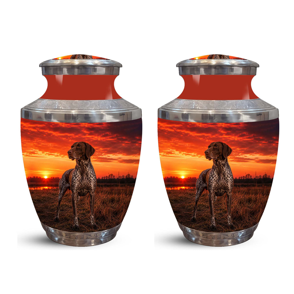 Personalized Dog Memorial Urn – Sunset Tribute Pet Cremation Keepsake For Ashes
