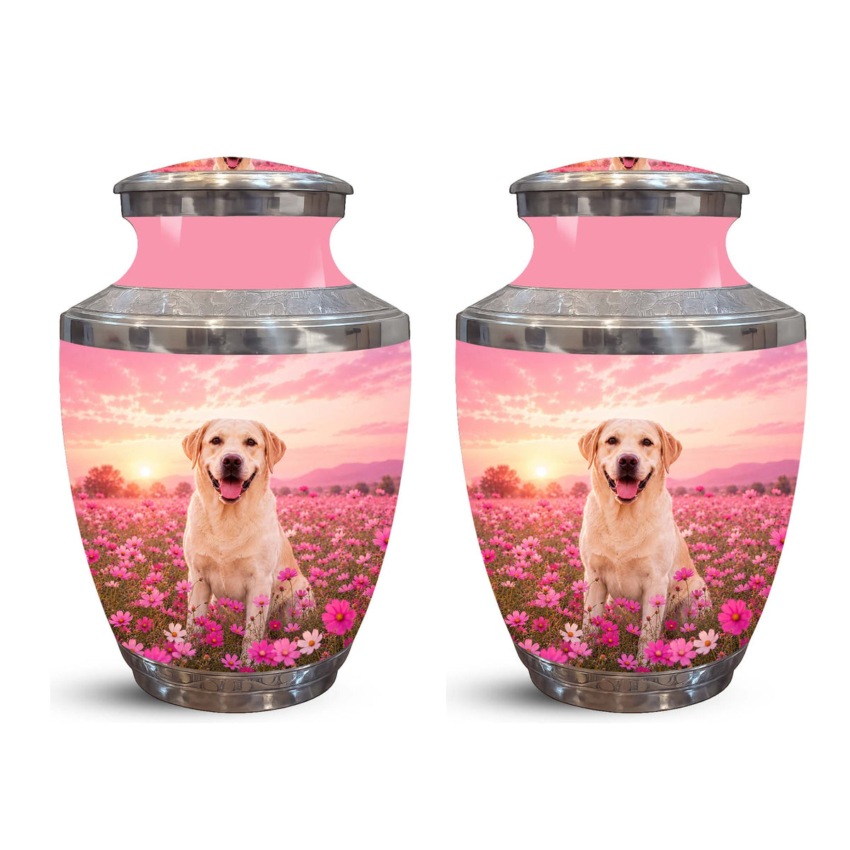 Personalized Golden Retriever Memorial Urn – Pink Keepsake Urns For Ashes